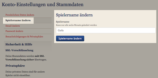 Spielernamen aendern